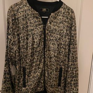 Cheetah print sequin jacket